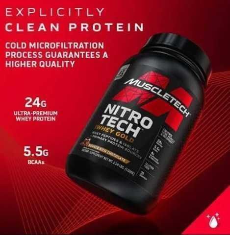 MuscleTech Proteína Nitro Tech 100% Whey Gold 2 Lbs
